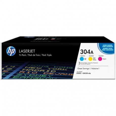 "HP 304A original Toner cartridge CF372AM cyan magenta yellow standard capacity 3 x 2.800 pages 3-pa