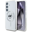 Case Karl Lagerfeld Button Choupette pealetrükitud logoga MagSafe Samsung Galaxy S25+ valge