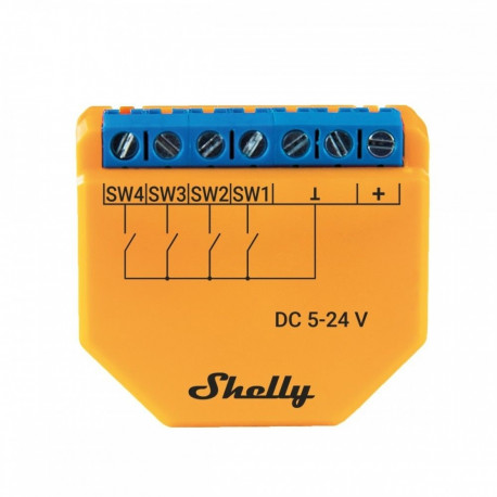 Shelly Plus i4 DC controller for Wi-Fi network
