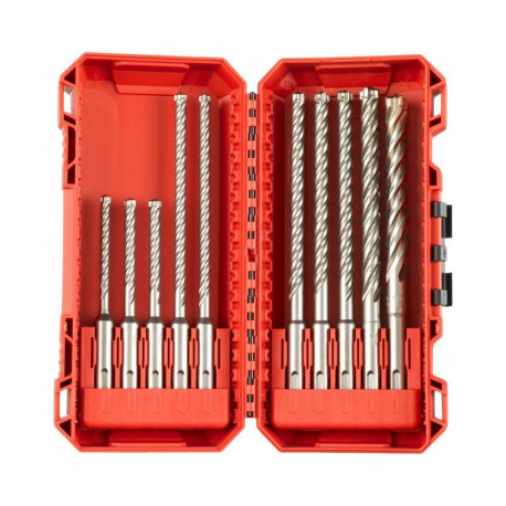 10-osaline puuride komplekt MILWAUKEE SDS+ MX4