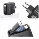 USAMS laadija 1xUSB-C koos USB-C tõmmatava PD+QC 30W Gan kiirlaadimisega must