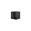 Lanberg seinapealne paigaldusriiulikapp 19'' 12U 600x600mm must (klaasuksega)