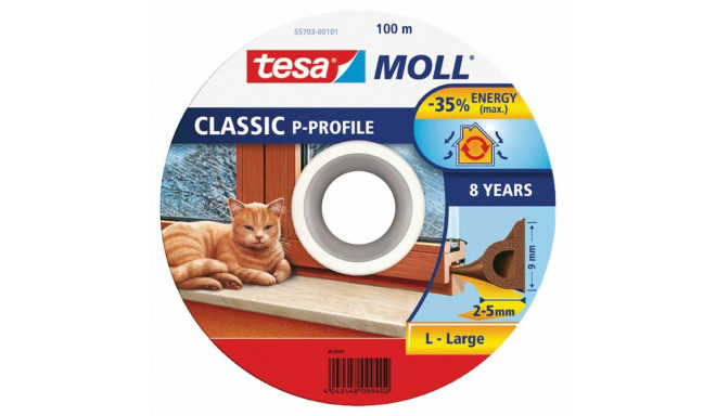 Rubber sealing tape TESA, brown, for gaps 2-5 mm, 0.009 x 1 m