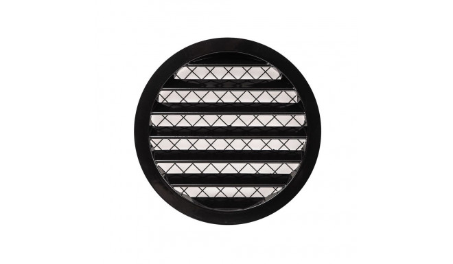 Aluminum ventilation grille MRA125M, DN125, round, black color.