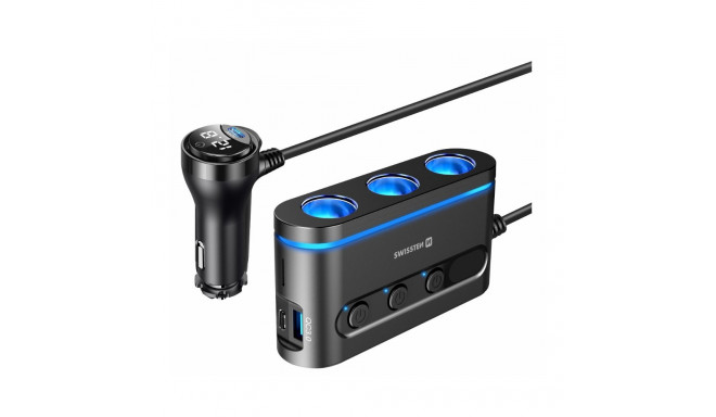 Swissten Car charger 2x USB-C PD / 1x USB-A QA 3.0 / 3x CL