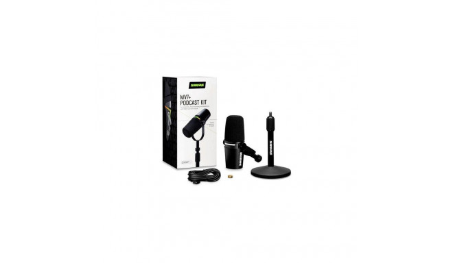 Shure MV7+-K-BNDL - lectern/vocal microphone with XLR/USB-C connector, black + desk stand GATOR