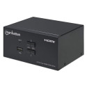 Manhattan HDMI KVM lüliti 2-porti, 4K@30Hz, USB-A/3,5 mm audio/mikrofon ühendused, kaablid kaasas, a