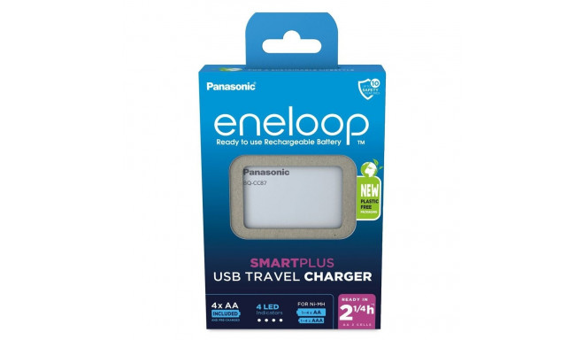 USB battery charger PANASONIC Eneloop Smartplus BQ-CC87 + 4x AA 2000 mAh (K-KJ87MCD40USB)