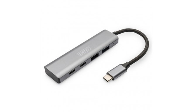 Digitus USB-C 4-portiline jaotur, 2x USB A + 2x USB-C