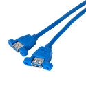 Adapter with cable Akyga AK-CA-62 2x USB A 3.0 A (f) | USB 19 pin (f) 65cm