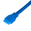 Adapter koos kaabliga Akyga AK-CA-62 2x USB A 3.0 A (f) | USB 19 pin (f) 65cm