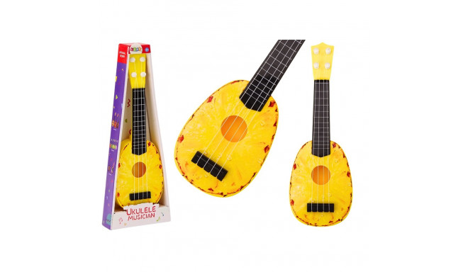 Ukulele Dla Dzieci Mini Gitara 4 Struny Motyw Ananasa Gitarka Żółta