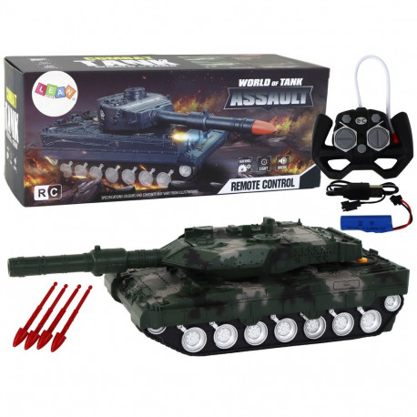 RC-tank, kaugjuhitav, roheline kamuflaaž