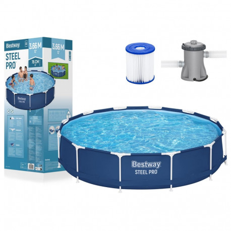 Basen ogrodowy stelażowy 366 x 76 cm zestaw Bestway 56681