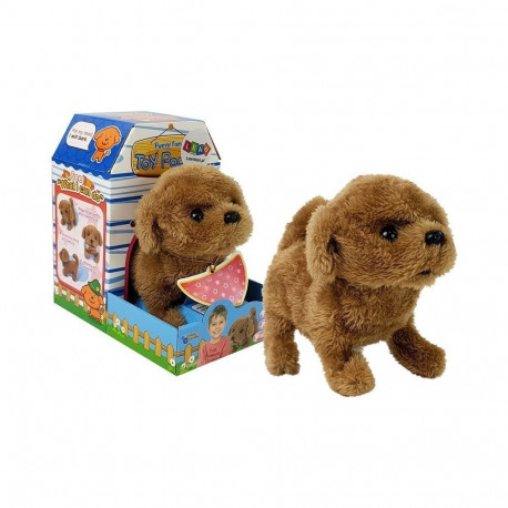 Interaktywny Piesek na Baterie Brązowy Chodzi Porusza Ogonem Dźwięk