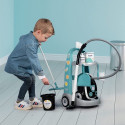 Cleaning trolley with vacuum cleaner