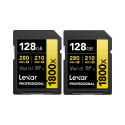 Memory Card - Lexar Professional 128GB 1800x 280R/210W UHS-II SDXC V60 (2 pcs)