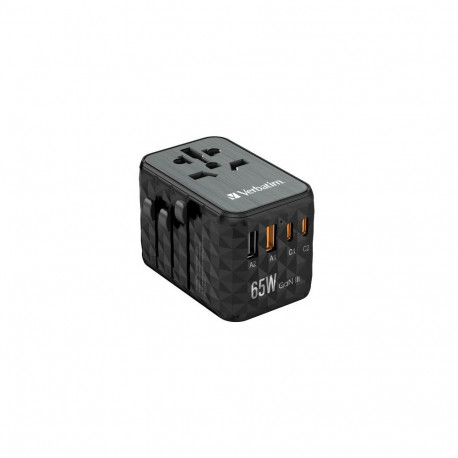 Verbatim UTA-05 65W GaN III Universal Travel Adapter with 2 x USB-C PD & QC 4+ & 2 x USB-A p