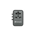 Verbatim UTA-05 65W GaN III Universal Travel Adapter with 2 x USB-C PD &amp; QC 4+ &amp; 2 x