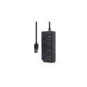 Gembird USB 2.0 powered 4-port hub with switches black USB 2.0 Type-A