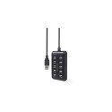 Gembird UHB-U2P10P-01 interface hub USB 2.0 Type-A Black