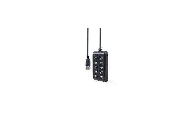 Gembird UHB-U2P10P-01 interface hub USB 2.0 Type-A Black