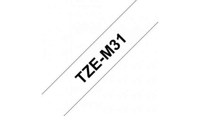 Brother TZE-M31 label-making tape Black on transparent