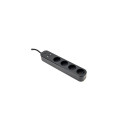 Gembird TSL-PS-S4U-01 Smart power strip 4 AC outlet(s) Type E 1.5 m 3 3680 W Black