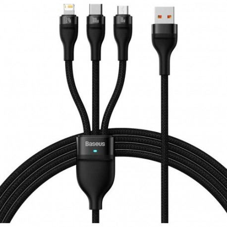 Baseus SUP0003351 USB cable 1.2 m USB 3.2 Gen 1 (3.1 Gen 1) USB A USB C/Micro USB-A/Lightning Black