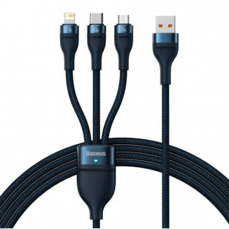 Baseus SUP0003353 USB cable 1.2 m USB 3.2 Gen 1 (3.1 Gen 1) USB A USB C/Micro USB-A/Lightning Blue