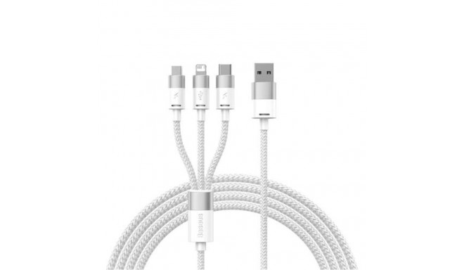 Baseus SUP0003349 USB cable 1.2 m USB 3.2 Gen 1 (3.1 Gen 1) USB A USB C/Micro USB-A/Lightning White