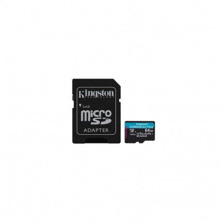 Kingston Technology 64GB microSDXC Canvas Go Plus Gen4 200MB/s A2 U3 V30 Card + Adapter
