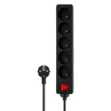 Savio LZ-01 Listwa zasilajca, 5 gniazd, 1,5m 5 AC outlet(s) Type C 1.5 m 2500 W Black