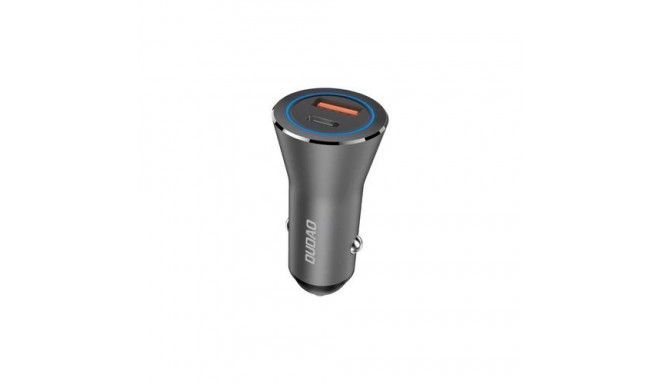 DUDAO Car Charger 45W PD+ QC5.0 1xUSB+1XType C Universal Silver Cigar lighter Fast charging Auto