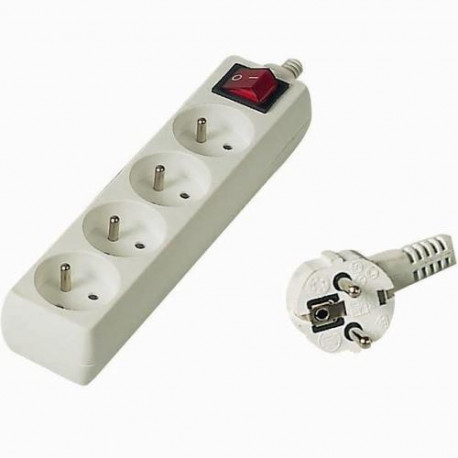 PremiumCord PP4K-05 power extension 5 m 4 AC outlet(s) White