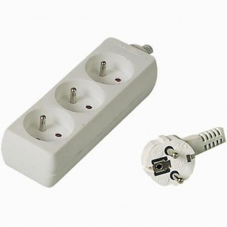 PremiumCord PP3-02 power extension 2 m 3 AC outlet(s) White