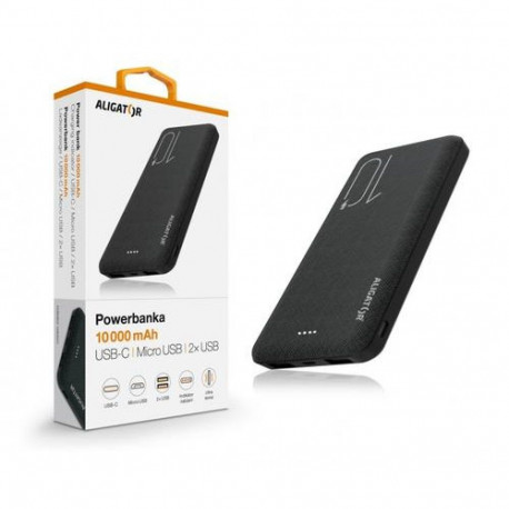 Aligator PBAL1000BK power bank Lithium Polymer (LiPo) 10000 mAh Black