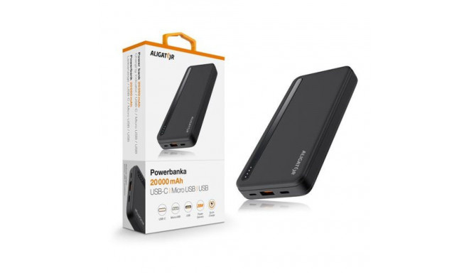 Aligator PBAL2050BK power bank Lithium Polymer (LiPo) 20000 mAh Black