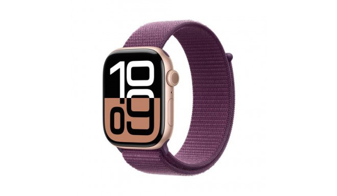 Apple Watch Series 10 GPS + Cellular 46mm Rose Gold Aluminium Case with Plum Sport Loop