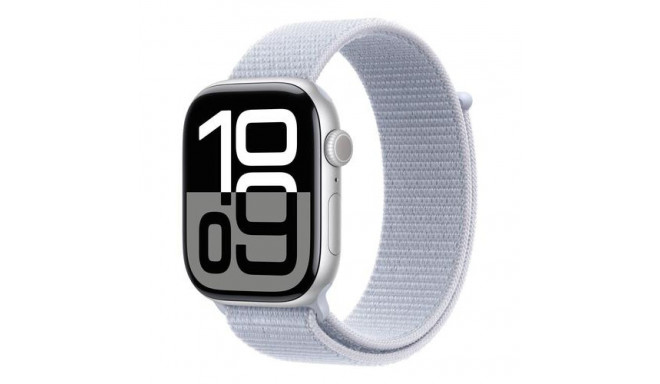 Apple Watch Series 10 GPS 46mm Silver Aluminium Case with Blue Cloud Sport Loop
