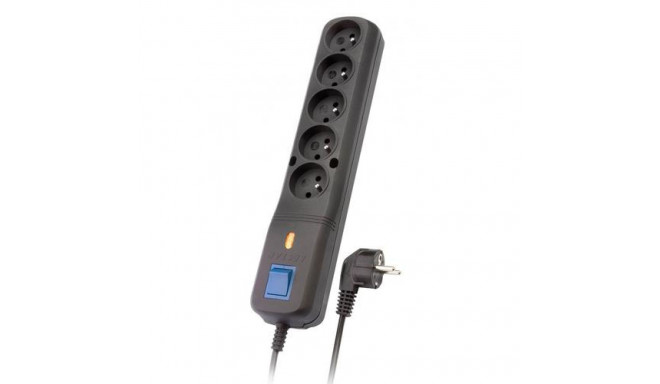 LESTAR LV530W 2,5M surge protector Black, Grey 5 AC outlet(s) 2.5 m