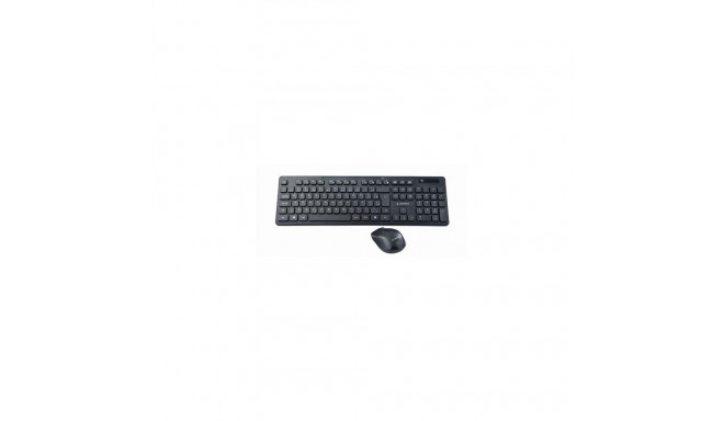 Gembird KBS-WCH-03-DE keyboard Mouse included Universal RF Wireless QWERTZ German Black