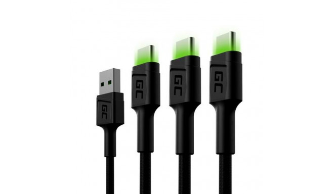 Green Cell KABGCSET03 USB cable 2 m USB A USB C Black