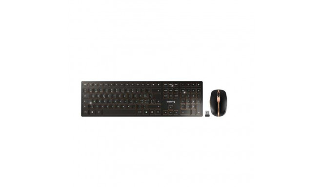 CHERRY DW 9100 SLIM keyboard Mouse included Universal RF Wireless + Bluetooth QWERTZ Swiss Black