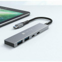 Techly IUSB32C-HUB4AC interface hub USB 3.2 Gen 1 (3.1 Gen 1) Type-C 5000 Mbit/s Silver