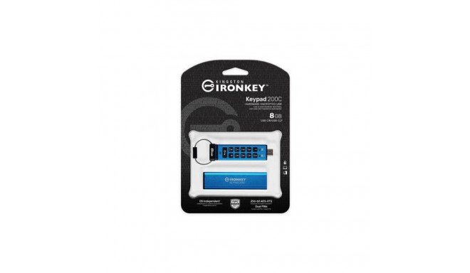 Kingston Technology IronKey 8GB USB-C Keypad 200C, FIPS 140-3 Lvl 3 (Pending) AES-256
