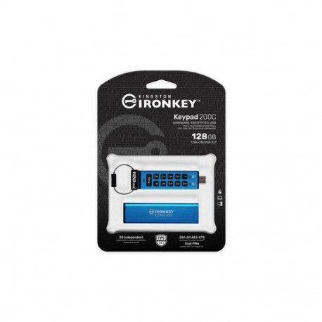 Kingston Technology IronKey 128GB USB-C Keypad 200C, FIPS 140-3 Lvl 3 AES-256
