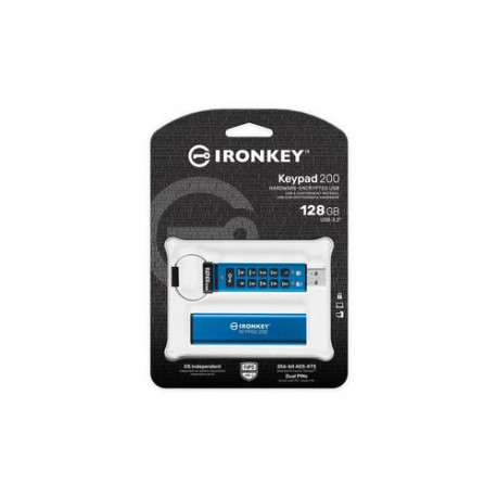 Kingston Technology IronKey 128GB Keypad 200, FIPS 140-3 Lvl 3 AES-256 Hardware Encrypted