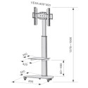 Techly Floor Support with Shelf Trolley TV LCD/LED/Plasma 37-70&quot; White