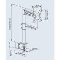 Techly 13-27&quot; Desk Stand for Monitor Middle Arm Tilt&quot; ICA-LCD 501BK